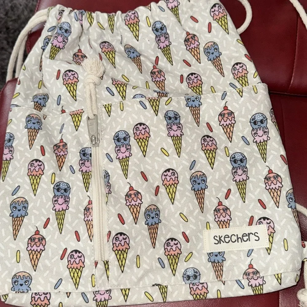 SKECHERS Fun Ice-Creams Print Drawstring Bag NWOT